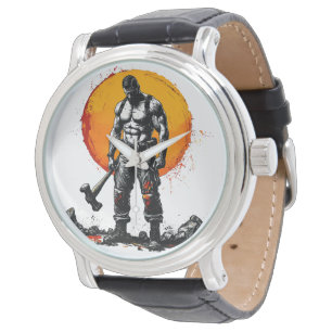 Warrior Barbarian middeleeuwse fantasie Hummer Kra Horloge