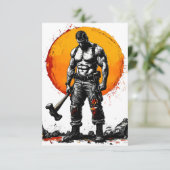 Warrior Barbarian middeleeuwse fantasie Hummer Kra Informatiekaartje (Staand voorkant)