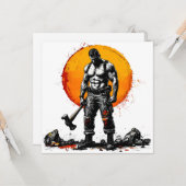 Warrior Barbarian middeleeuwse fantasie Hummer Kra Kaart (Voorkant / Achterkant in situ)