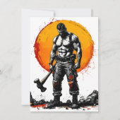 Warrior Barbarian middeleeuwse fantasie Hummer Kra Kaart (Voorkant)