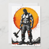 Warrior Barbarian middeleeuwse fantasie Hummer Kra Kaart (Voorkant)