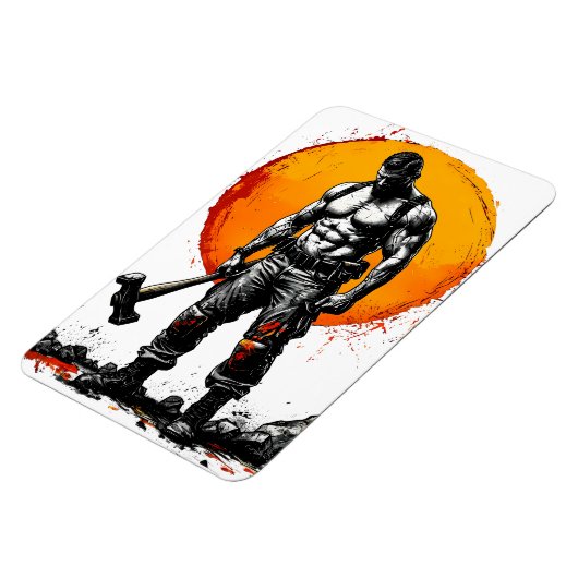 Warrior Barbarian middeleeuwse fantasie Hummer Kra Magneet (Linkerzijde)