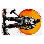 Warrior Barbarian middeleeuwse fantasie Hummer Kra Magneet (Horizontaal)