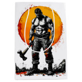 Warrior Barbarian middeleeuwse fantasie Hummer Kra Medium Cadeauzakje (Voorkant)