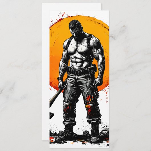 Warrior Barbarian middeleeuwse fantasie Hummer Kra Menu (Voorkant / Achterkant)