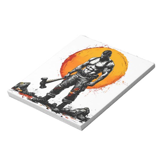 Warrior Barbarian middeleeuwse fantasie Hummer Kra Notitieblok (Linkerzijde)