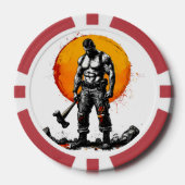 Warrior Barbarian middeleeuwse fantasie Hummer Kra Poker Chips (Voorkant)