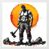 Warrior Barbarian middeleeuwse fantasie Hummer Kra Raamsticker (Vel)