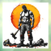 Warrior Barbarian middeleeuwse fantasie Hummer Kra Raamsticker (Vel 3)