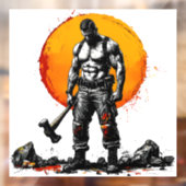 Warrior Barbarian middeleeuwse fantasie Hummer Kra Raamsticker (Vel 2)