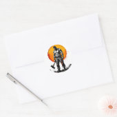Warrior Barbarian middeleeuwse fantasie Hummer Kra Ronde Sticker (Envelop)