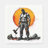 Warrior Barbarian middeleeuwse fantasie Hummer Kra Servet (Voorkant)