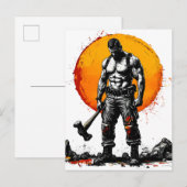 Warrior Barbarian middeleeuwse fantasie Hummer Kra Uitnodiging Briefkaart (Voorkant / Achterkant)