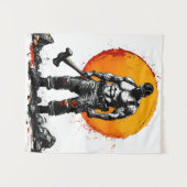 Warrior Barbarian middeleeuwse fantasie Hummer Kra Wandkleed (Voorkant (horizontaal))