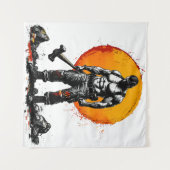 Warrior Barbarian middeleeuwse fantasie Hummer Kra Wandkleed (Voorkant (horizontaal))