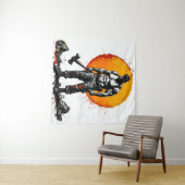 Warrior Barbarian middeleeuwse fantasie Hummer Kra Wandkleed (In Situ (horizontaal))