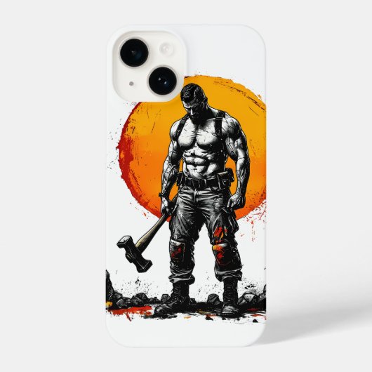warrior barbarian middeleeuwse fantasy hummePhone iPhone Hoesje (Achterkant)