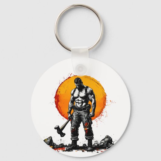 Warrior Barbarian middeleeuwse fantasy Hummer Sleu Sleutelhanger (Voorkant)