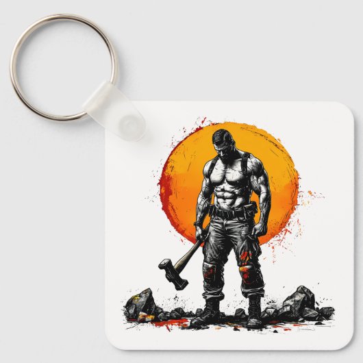 Warrior Barbarian middeleeuwse fantasy Hummer Sleu Sleutelhanger (Voorkant)