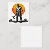 Warrior Barbarian middeleeuwse fantasy Visitekaart Vierkante Visitekaartje (Voorkant / Achterkant)