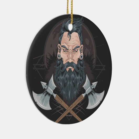 WARRIOR BEARD MANNEN KERAMISCH ORNAMENT (Rechts)