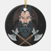 WARRIOR BEARD MANNEN KERAMISCH ORNAMENT (Voorkant)