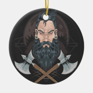 WARRIOR BEARD MANNEN KERAMISCH ORNAMENT