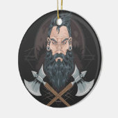 WARRIOR BEARD MANNEN KERAMISCH ORNAMENT (Links)