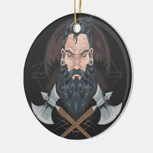 WARRIOR BEARD MANNEN KERAMISCH ORNAMENT (Links)