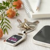 Warrior/Block/I am...Breast Cancer Sleutelhanger (Zijkant)