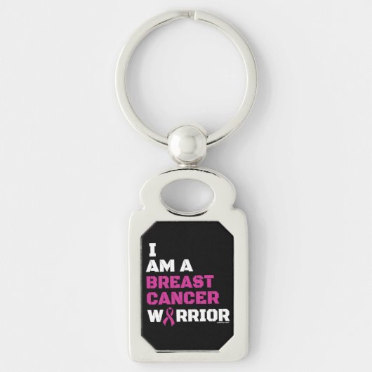 Warrior/Block/I am...Breast Cancer Sleutelhanger (Voorkant)