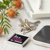 Warrior/Block/I am...Breast Cancer Sleutelhanger (Zijkant)