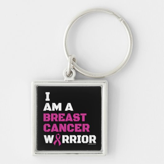 Warrior/Block/I am...Breast Cancer Sleutelhanger (Voorkant)