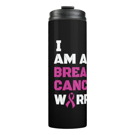 Warrior/Block/I am...Breast Cancer Thermosbeker (Voorkant)