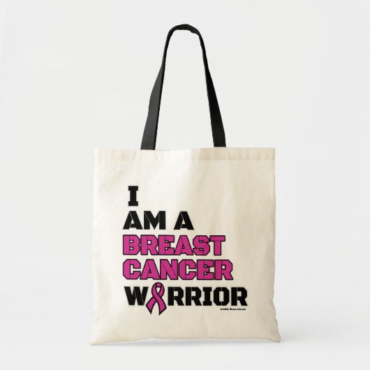 Warrior/Block/I am...Breast Cancer Tote Bag (Voorkant)