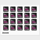 Warrior/Block/I am...Breast Cancer Vierkante Sticker (Vel)