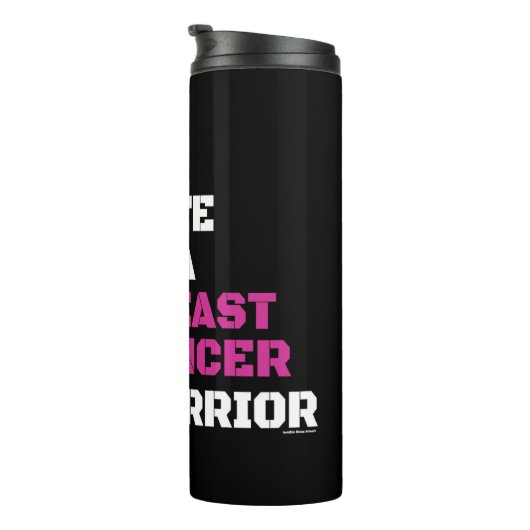 Warrior/Block/Wife.. Borstkanker Thermosbeker (Geroteerd rechts)