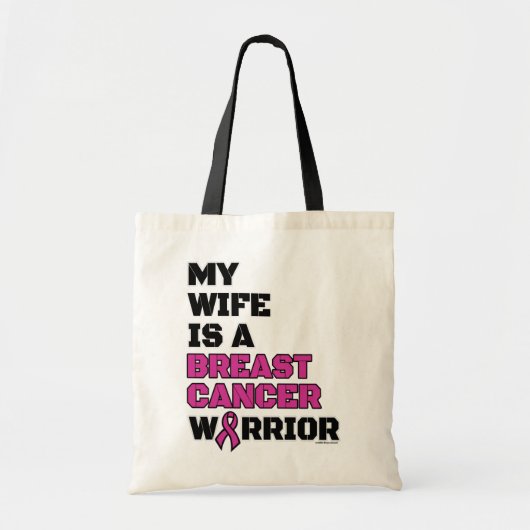 Warrior/Block/Wife.. Borstkanker Tote Bag (Voorkant)