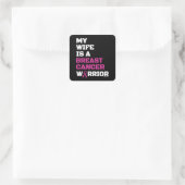 Warrior/Block/Wife.. Borstkanker Vierkante Sticker (Tas)