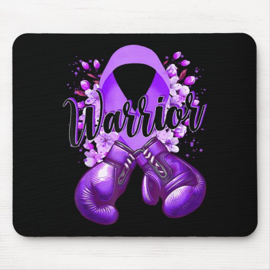 Warrior boks handschoenen paarse lint Lupus Muismat (Voorkant)
