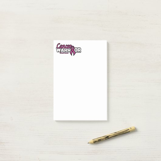 Warrior...Borstkanker Post-it® Notes (Op bureau)