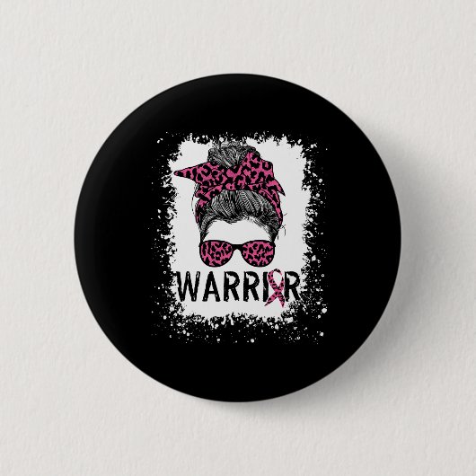 Warrior Borstkanker Shirten Awareness Support Pin Ronde Button 5,7 Cm (Voorkant)