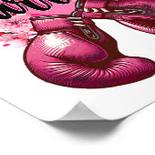 Warrior Boxing Handschoenen Roze Lint Borstkanker Poster (Hoek)
