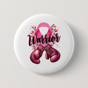 Warrior Boxing Handschoenen Roze Lint Borstkanker Ronde Button 5,7 Cm