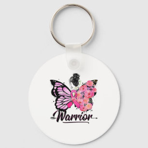 Warrior Breast Cancer Awareness Pink Ribbons Butte Sleutelhanger