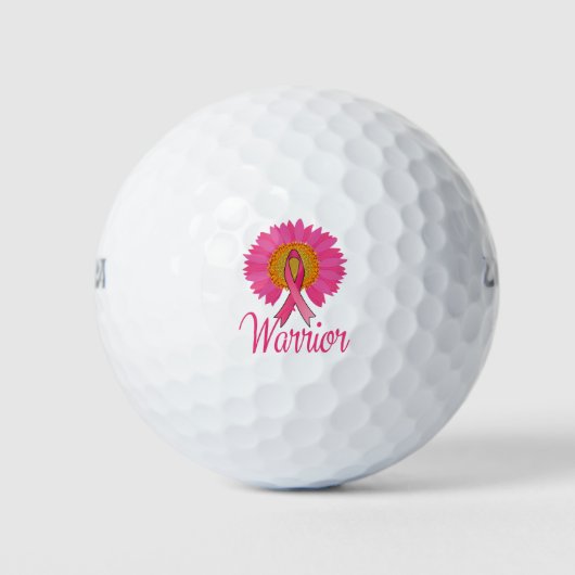 Warrior Breast Cancer Awareness Sunflower T-Shirt. Golfballen (Voorkant)