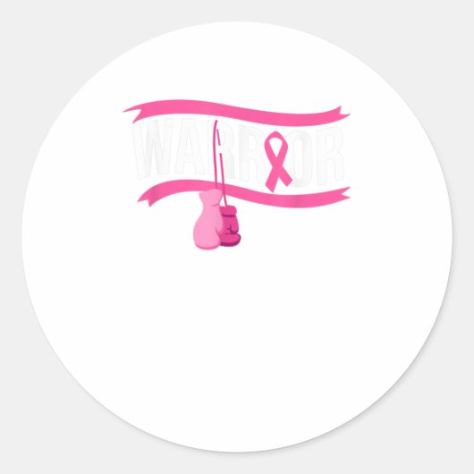 Warrior Breast Cancer Bewustheid Ronde Sticker (Voorkant)