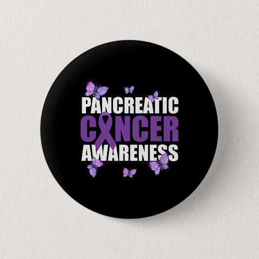 Warrior Butterfly Paarse lint Pancreaskanker Ronde Button 5,7 Cm (Voorkant)