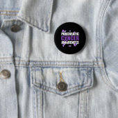 Warrior Butterfly Paarse lint Pancreaskanker Ronde Button 5,7 Cm (In situ)