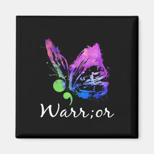 Warrior Butterfly Semicolon Suicide Prevention Awa Magneet